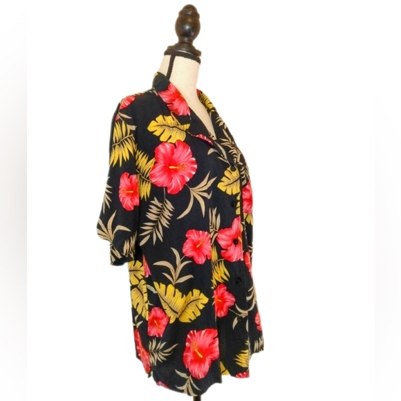 Vintage :: Classic Elements Hawaiian Tropical Button Up Shirt Short Sleeve - Picture 3 of 7